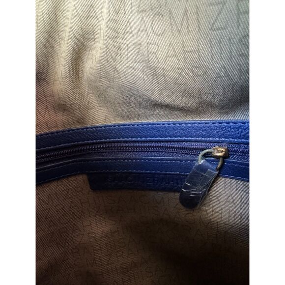 NWOT Isaac Mizrahi Bridgehampton Blu Pebbl Leather Hobo Bag Approx 22" 15"x13.5" - Picture 12 of 14